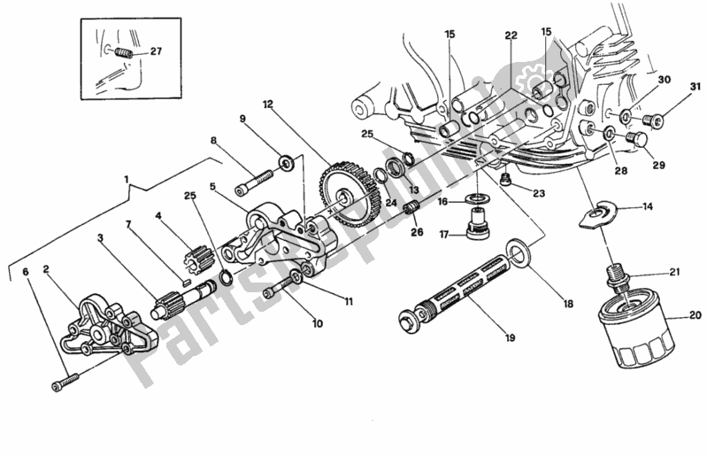 Wszystkie części do Pompa Oleju - Filtr Ducati Supersport 750 SS 1996